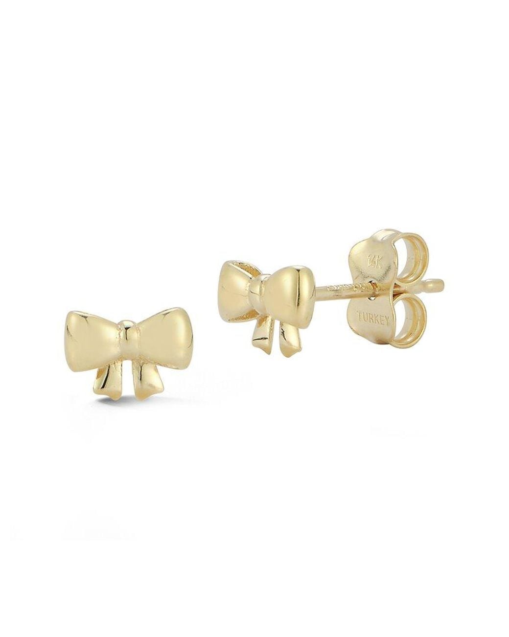 Ember Fine Jewelry White 14k Puffed Bow Studs