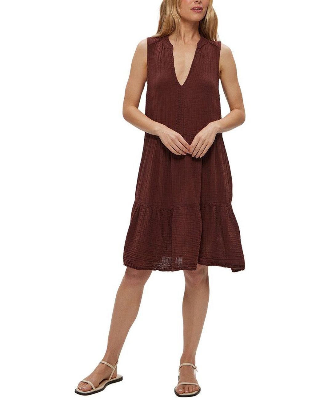 Michael Stars Red Daisy Fitted Dress
