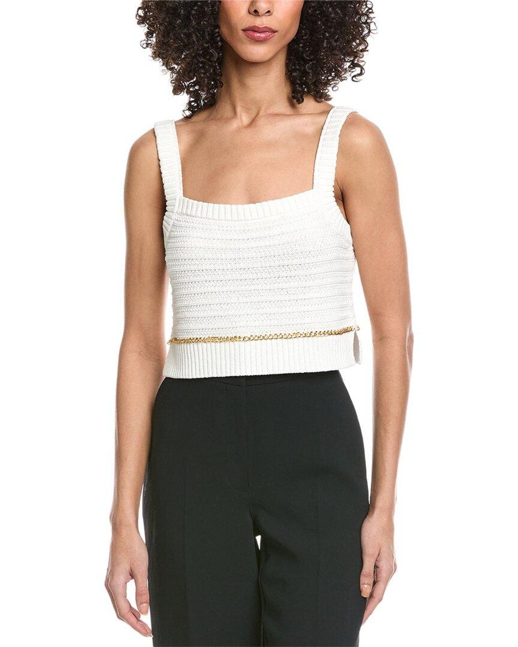 Toccin White Daisy Cropped Tank