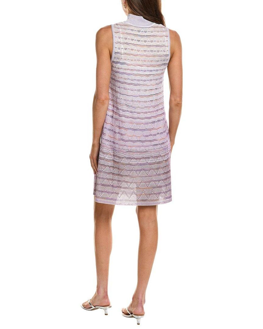 Missoni Purple Abito Senza Maniche Mini Dress
