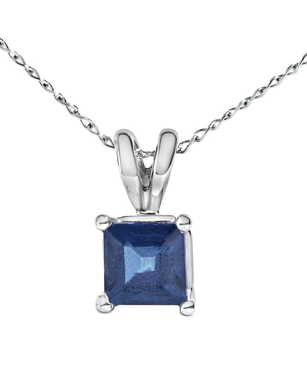 Haus of Brilliance Blue Colorful Gemstones 14K 0.65 Ct. Tw. Sapphire Pendant Necklace