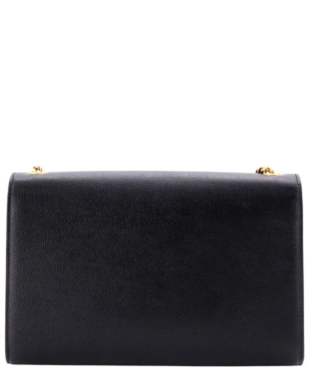 Saint Laurent Black Grainy Leather Classic Monogram Crossbody Medium (Authentic Pre-Loved)