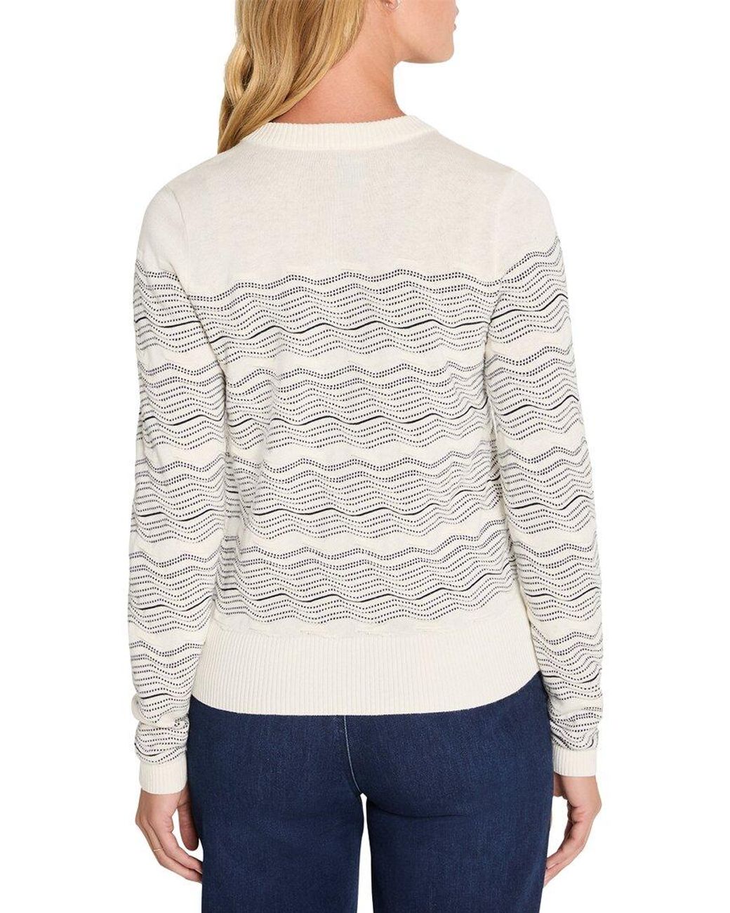 NIC+ZOE Gray Zig Zag Stitch Linen-Blend Cardigan