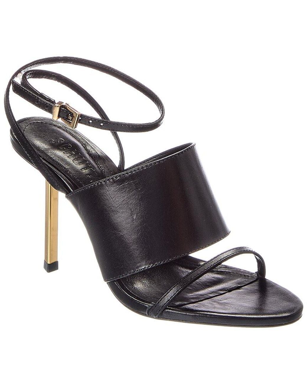 SCHUTZ SHOES Black Malene Leather Sandal