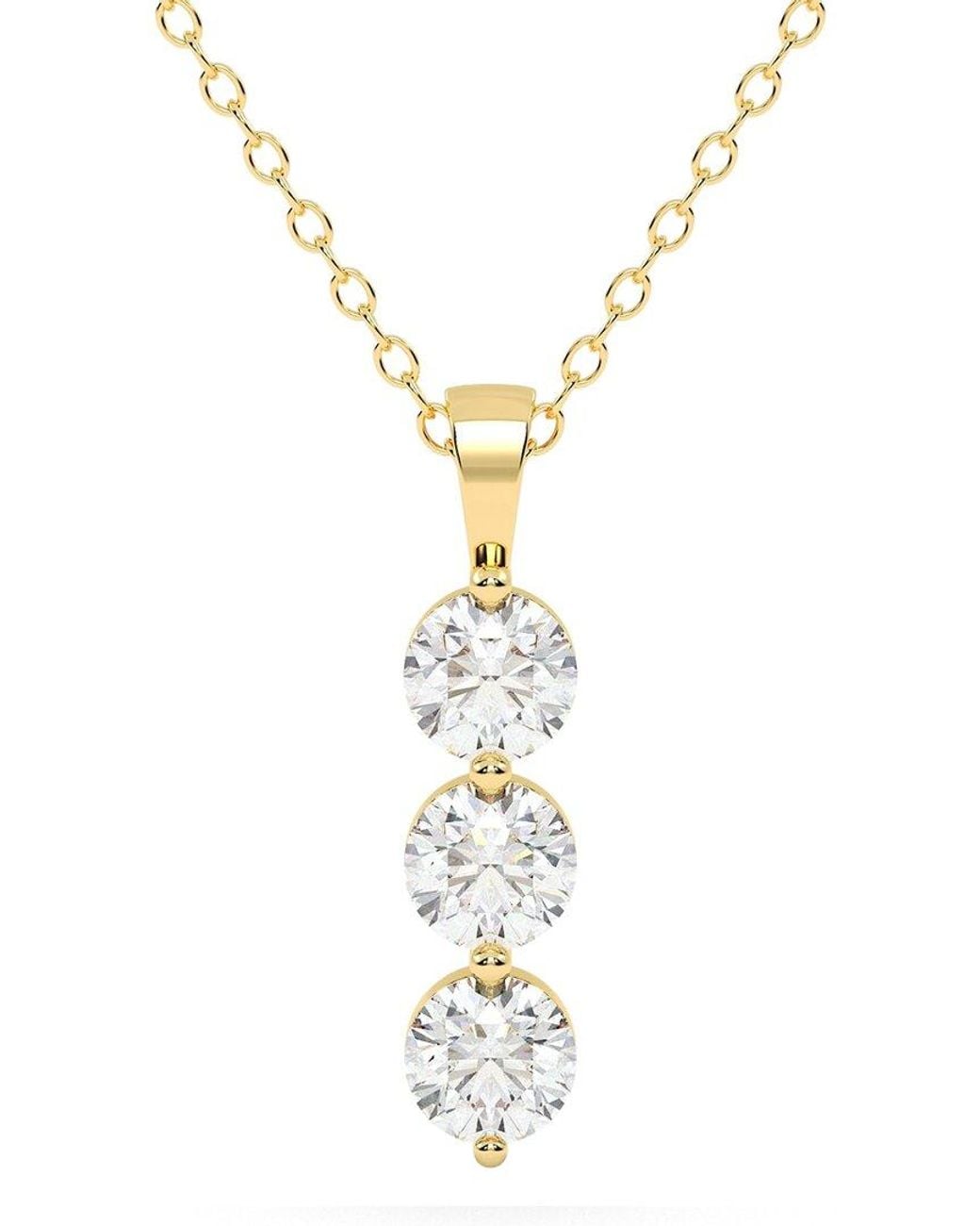 Diamond Select Cuts Metallic 14K 2.00 Ct. Tw. Diamond Pendant Necklace