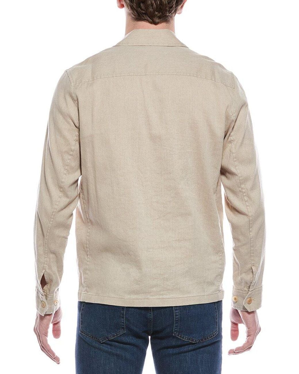 Faherty Movement Flex Linen-Blend Shirt Jacket in Natural for Men | Lyst UK