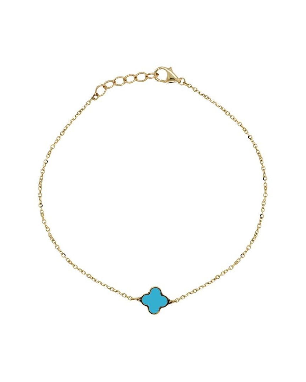Italian Gold Metallic 14K Clover Bracelet
