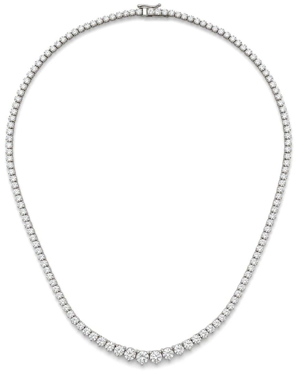 Prince Diamond & Jewelry Metallic 14K 12.00 Ct. Tw. Lab-Grown Diamond Riviera Necklace