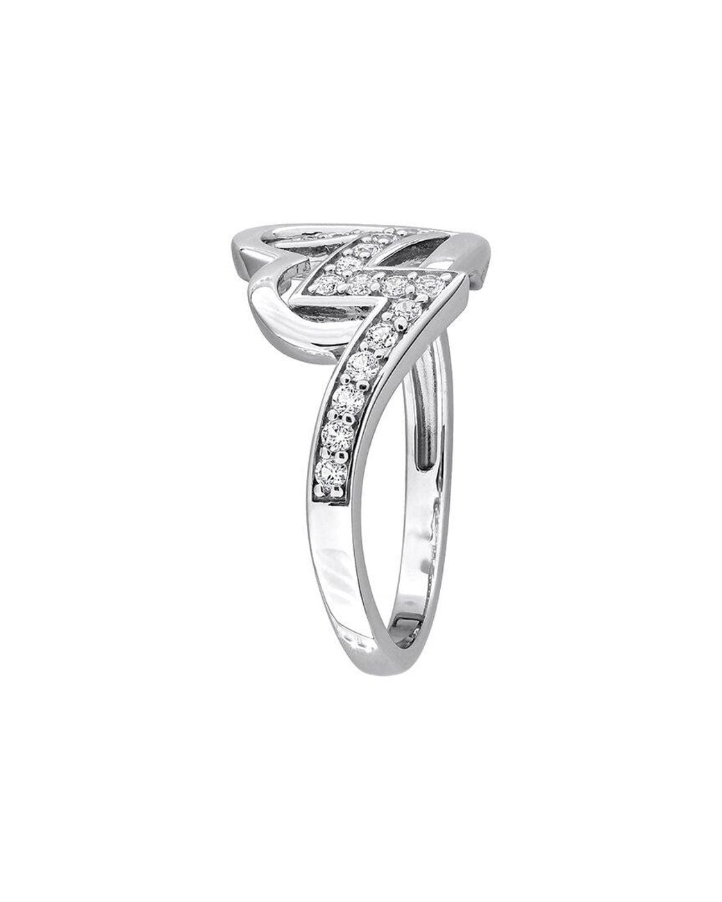 Rina Limor White 0.42 Ct. Tw. Created Sapphire Heart Zigzag Ring