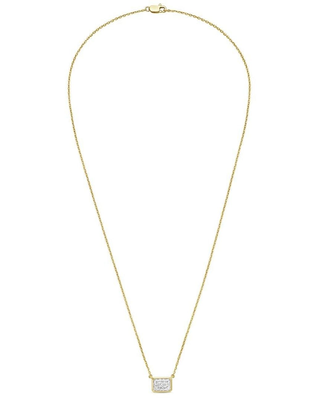 Diana M Metallic Diana M. 14K 15.00 Ct. Tw. Lab-Grown Diamond Pendant Necklace
