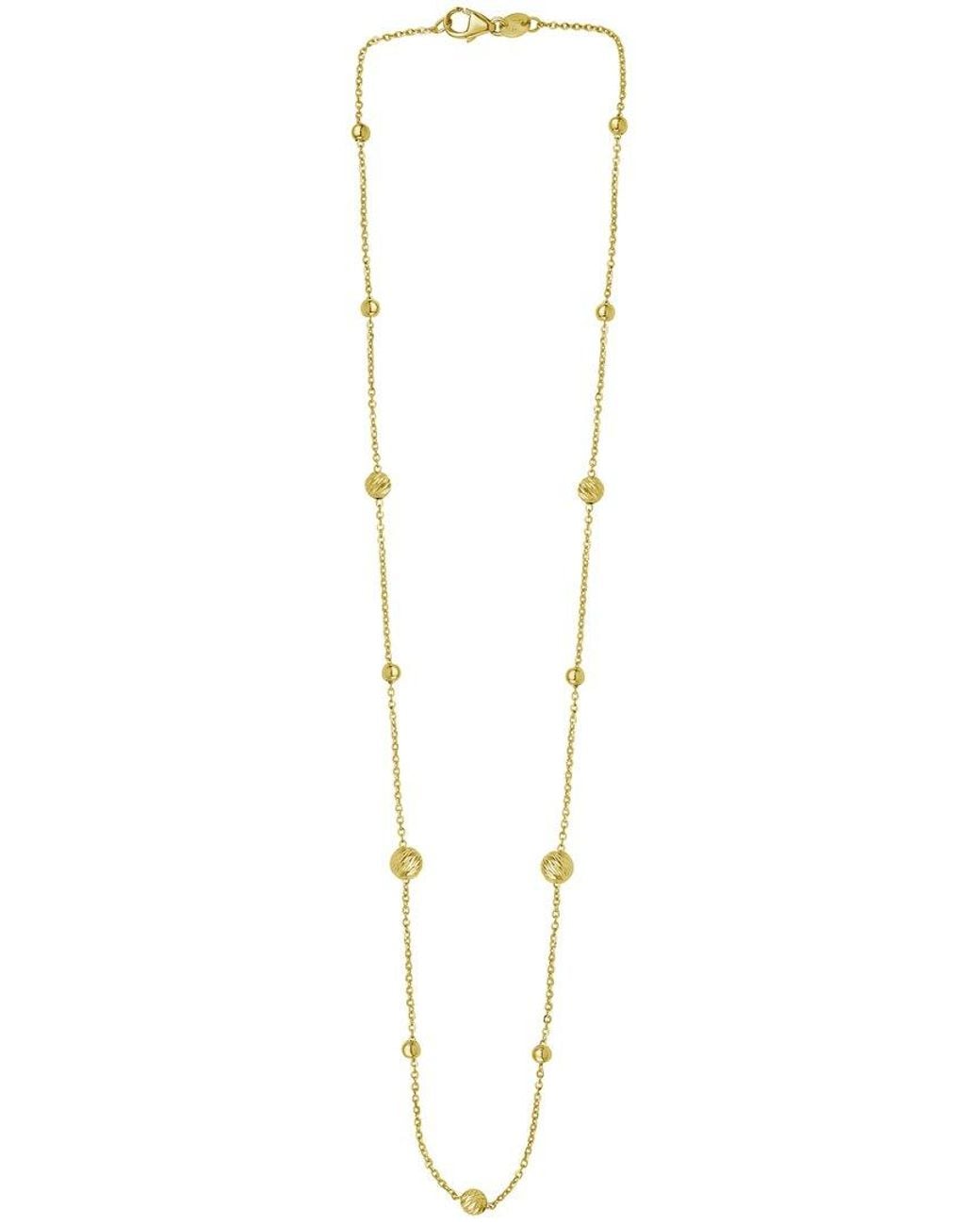 Italian Gold White 14K Beaded Necklace
