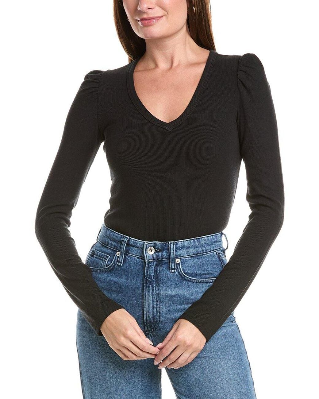 Chaser Brand Black Heavenly Rib Knit Chlo Top