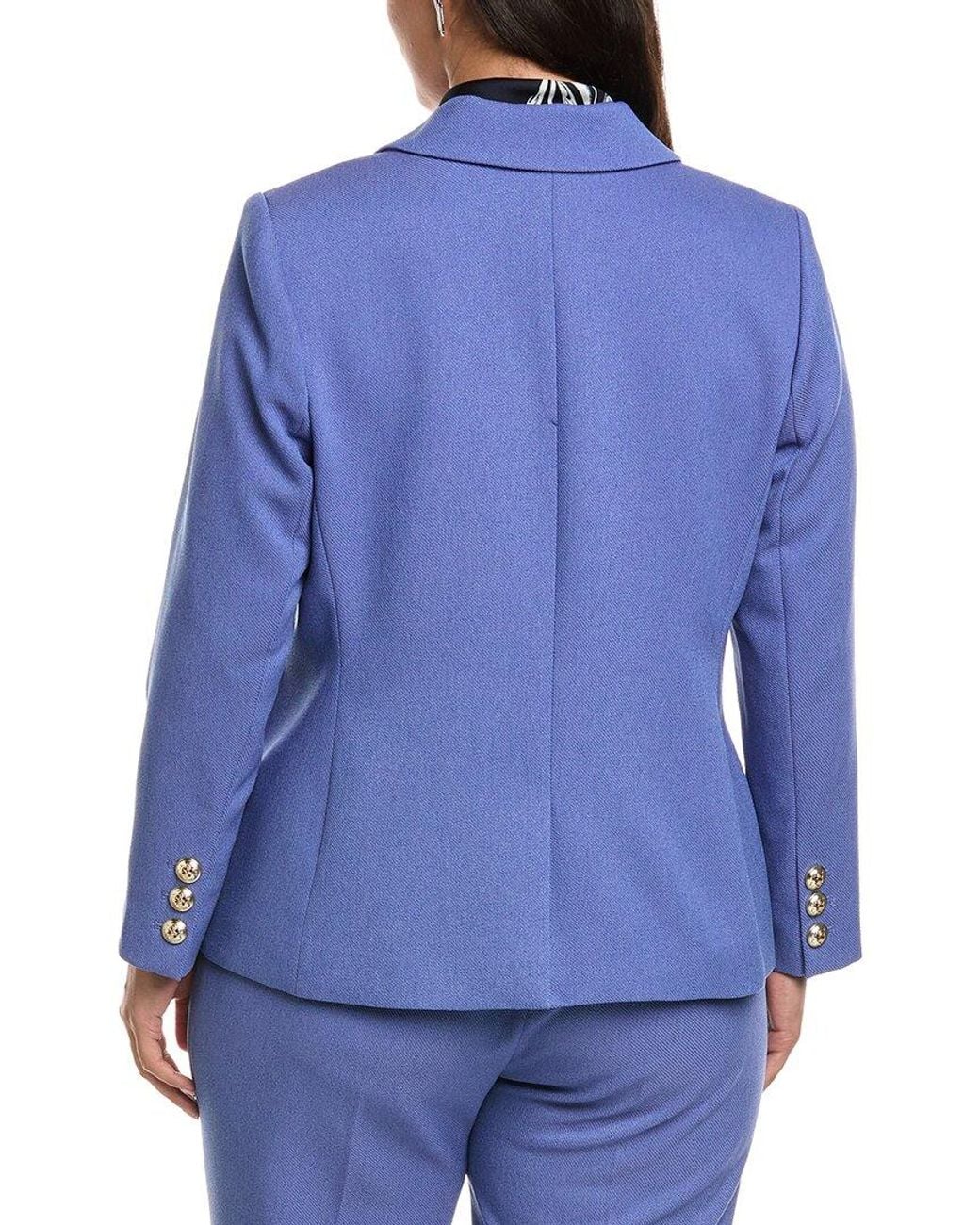 Tahari Blue Plus Twill Blazer