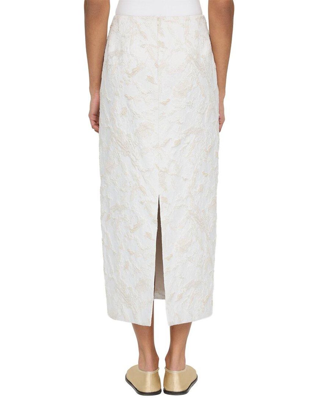 Lafayette 148 New York White Straight Midi Skirt
