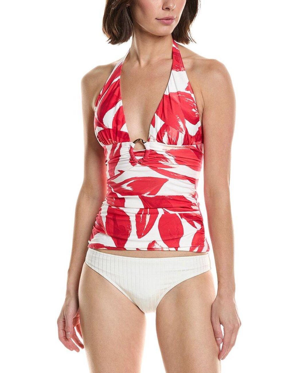 Carmen Marc Valvo Red Halter Tankini