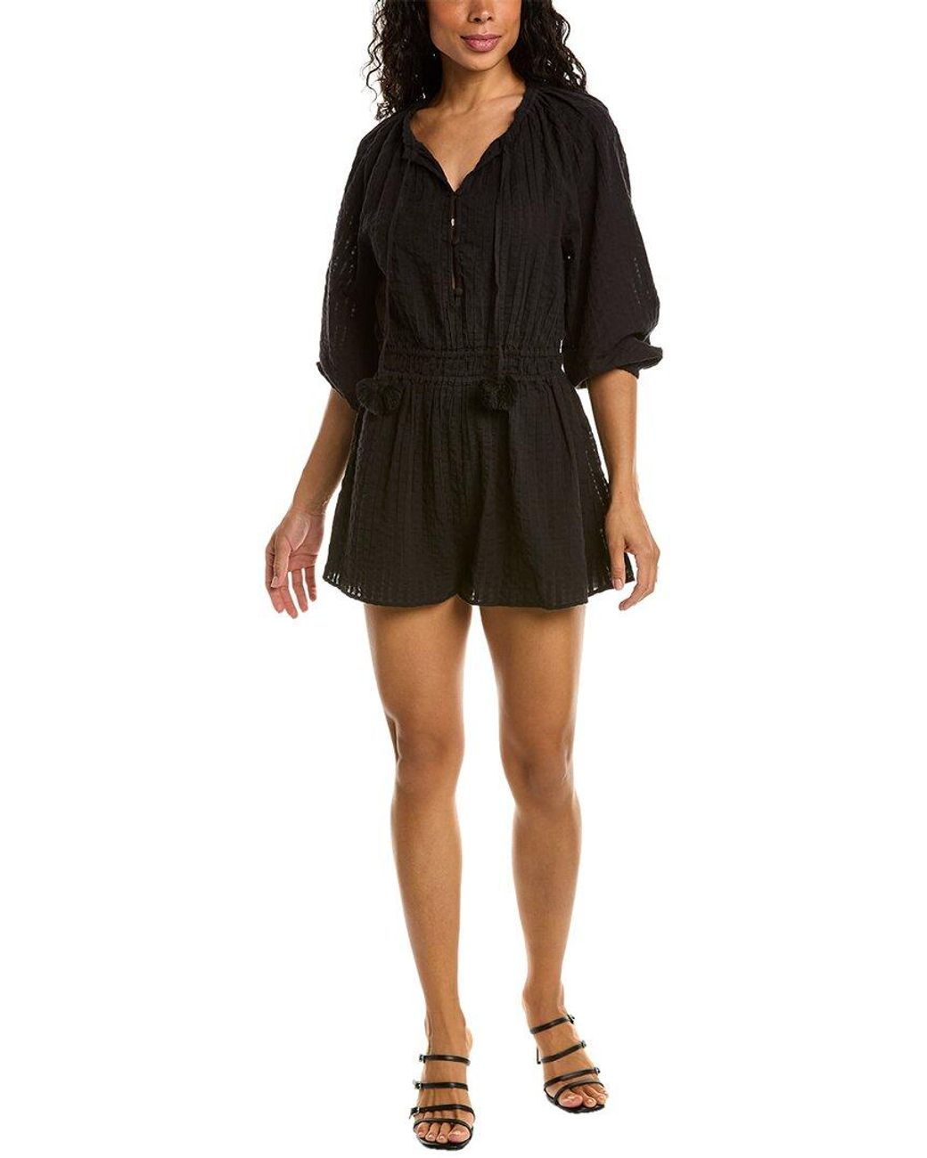 Tanya Taylor Black Vanna Romper