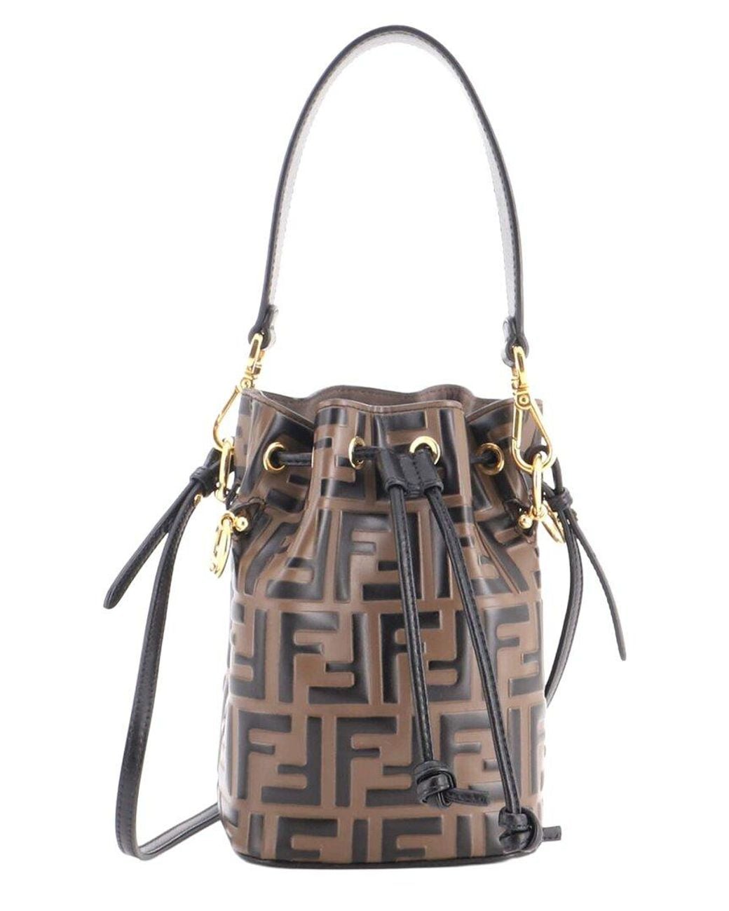 Fendi Multicolor Zucca Embossed Leather Mon Tresor Bucket Bag Mini (Authentic Pre- Loved)