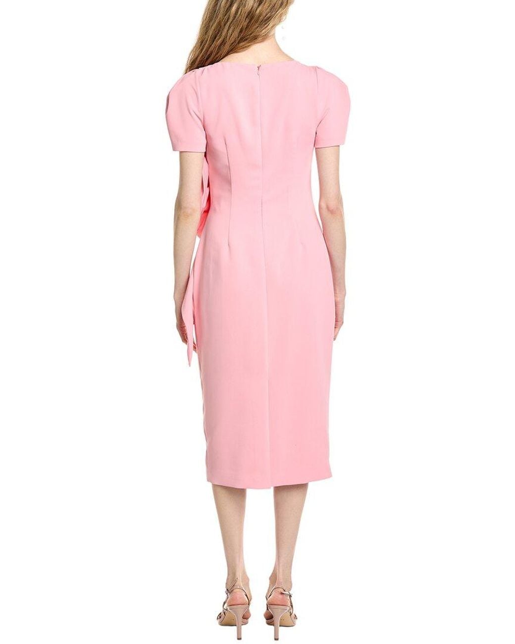 Badgley Mischka Pink Side Bow Cocktail Dress