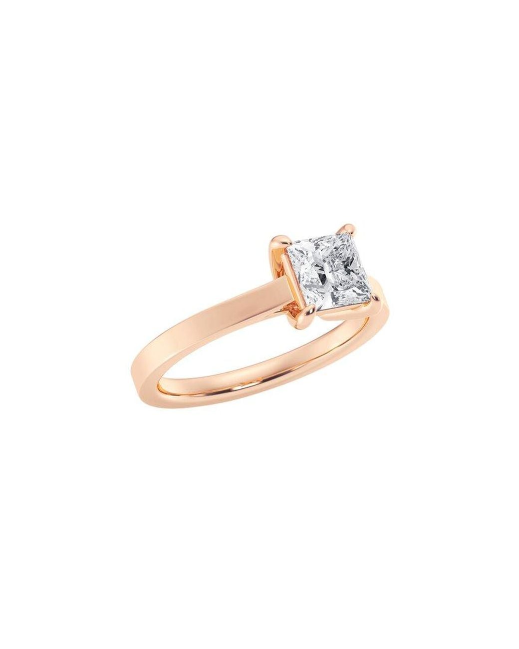 Lab Grown Diamonds White 14K Rose 1.00 Ct. Tw. Lab-Grown Diamond Solitaire Engagement Ring