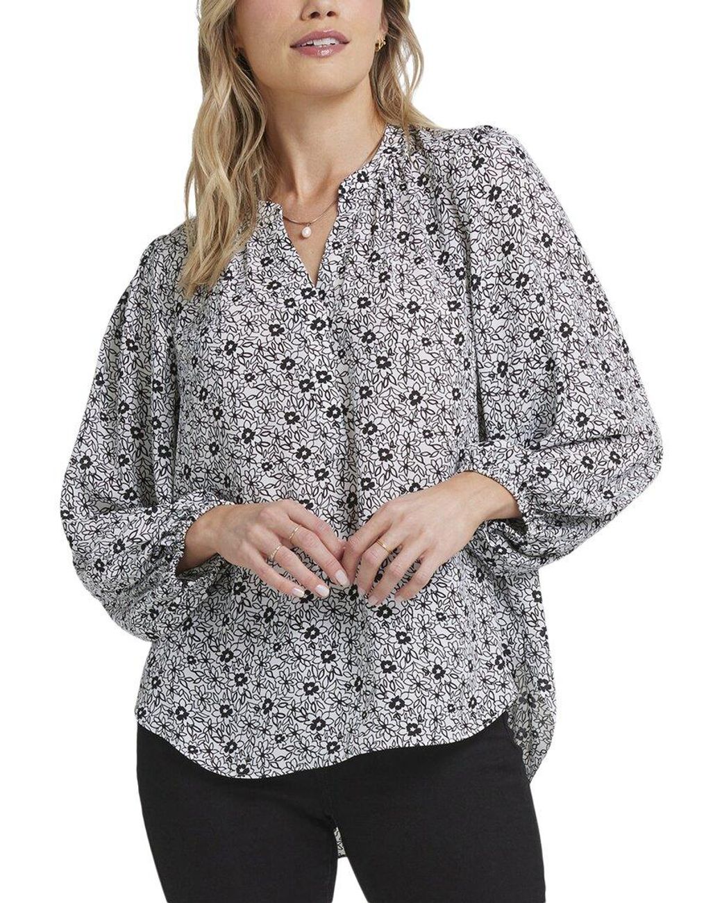 NYDJ Gray Popover Blouse