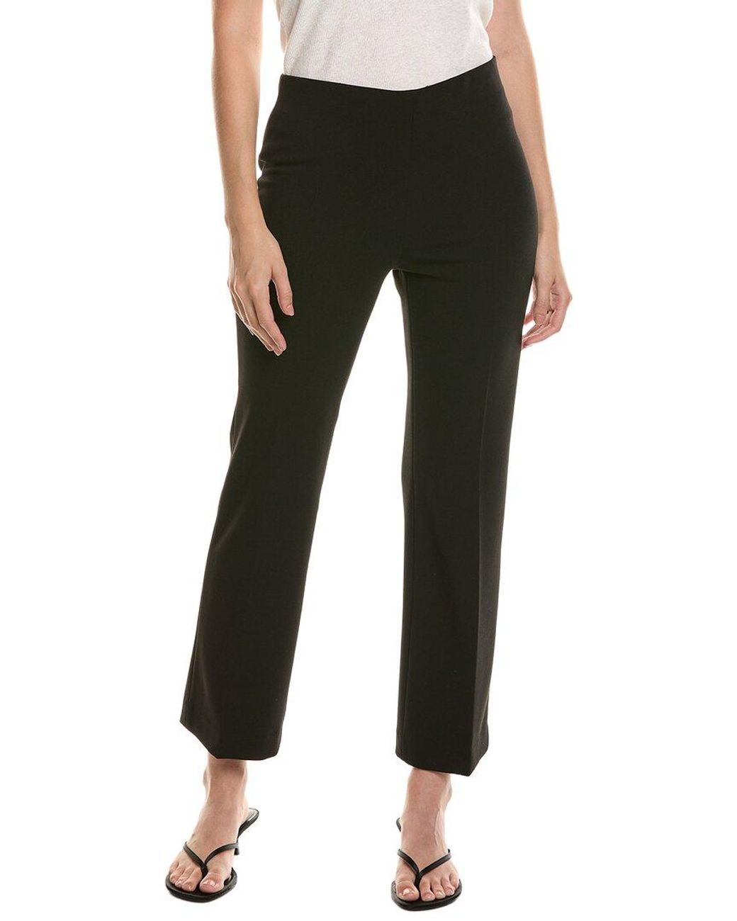 Anne Klein Black Pull-On Kick Flare Ankle Pant