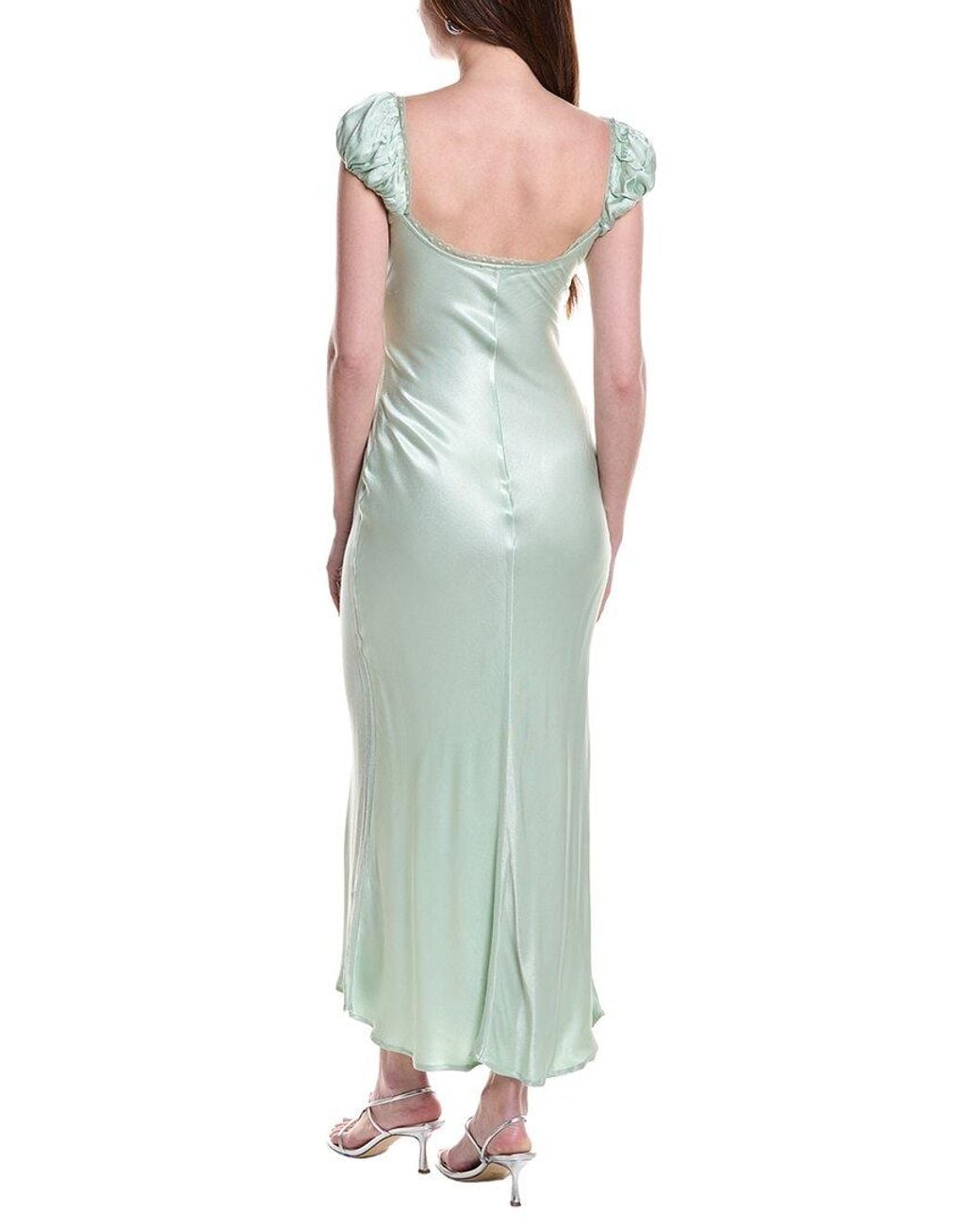 Bardot Green Stasia Satin Maxi Dress