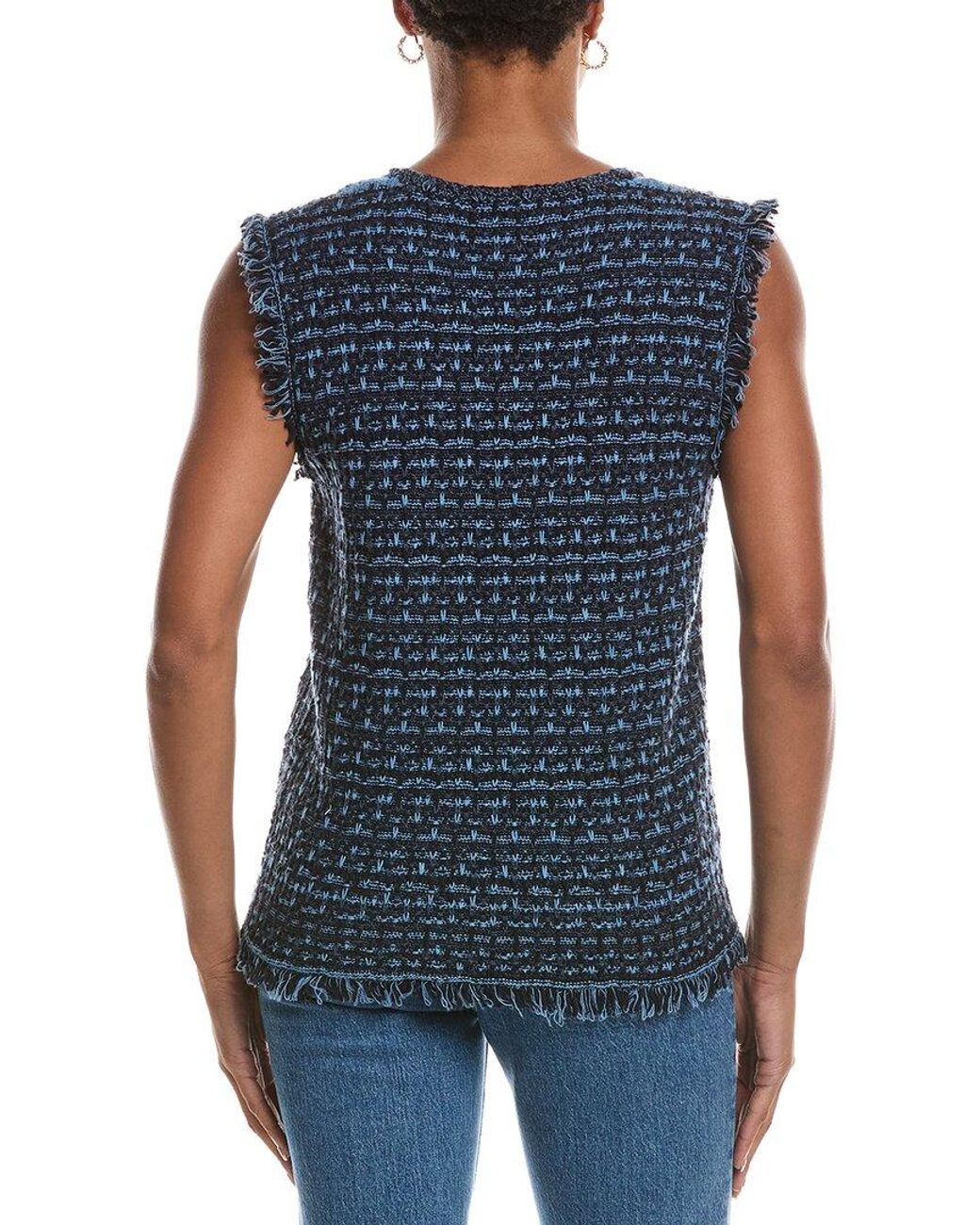 Autumn Cashmere Blue Long Tweed Vest