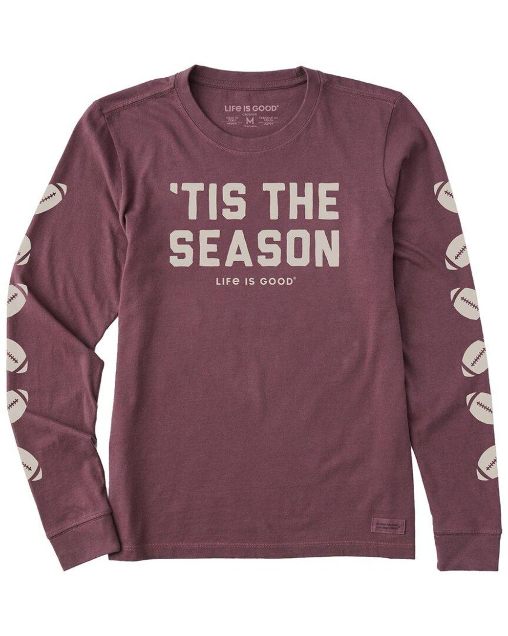 Life Is Good. Purple Long Sleeve Crusher T-Shirt