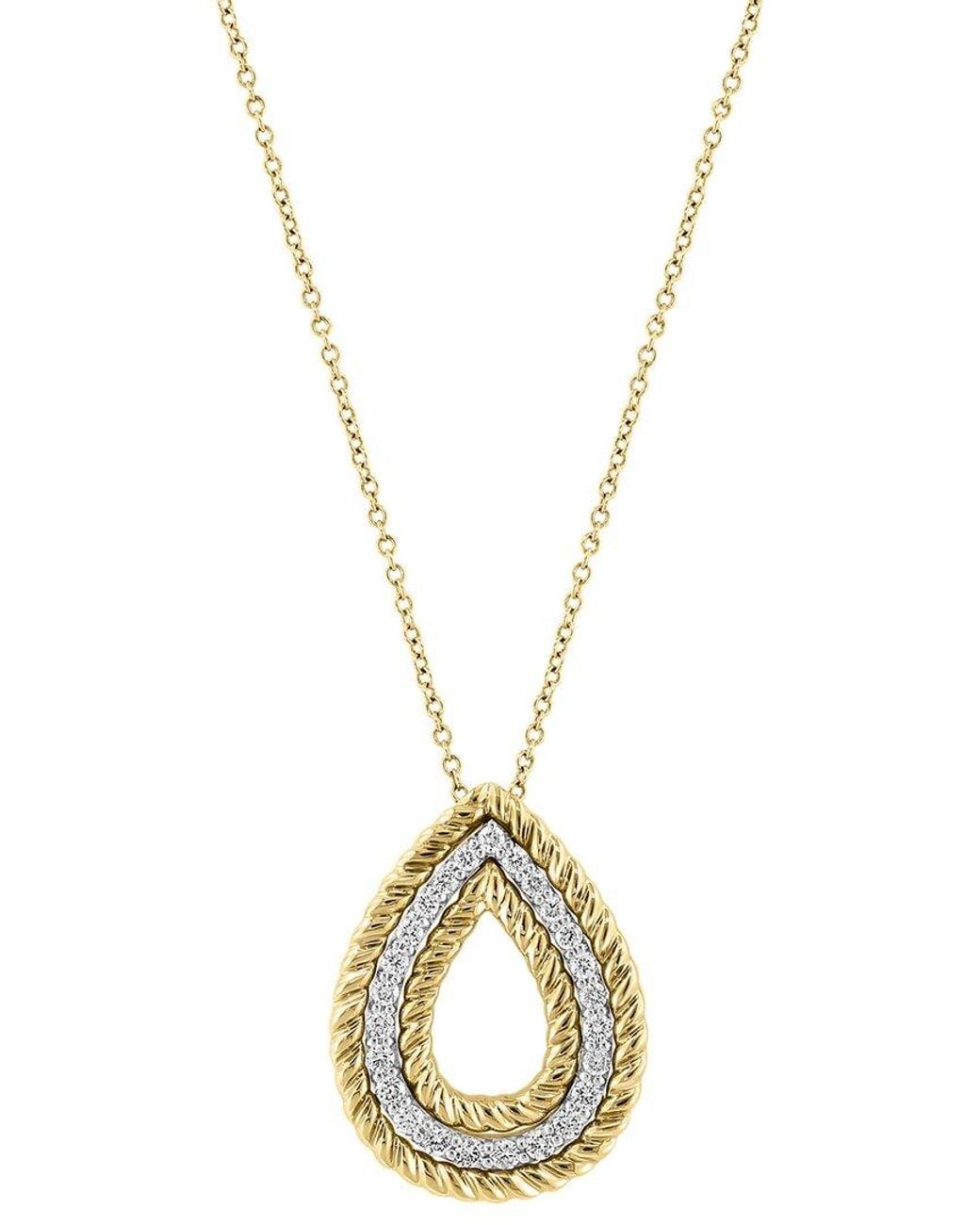 Effy Fine Jewelry Metallic 14K 0.43 Ct. Tw. Diamond Necklace
