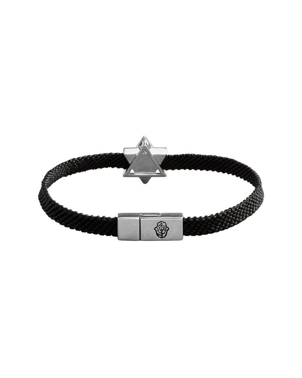 Karma and Luck Black Plated Lapis Magnetic Bracelet