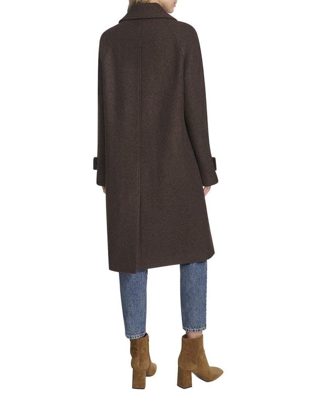 Andrew Marc Black Jupiter Wool-Blend Balmacaan Coat