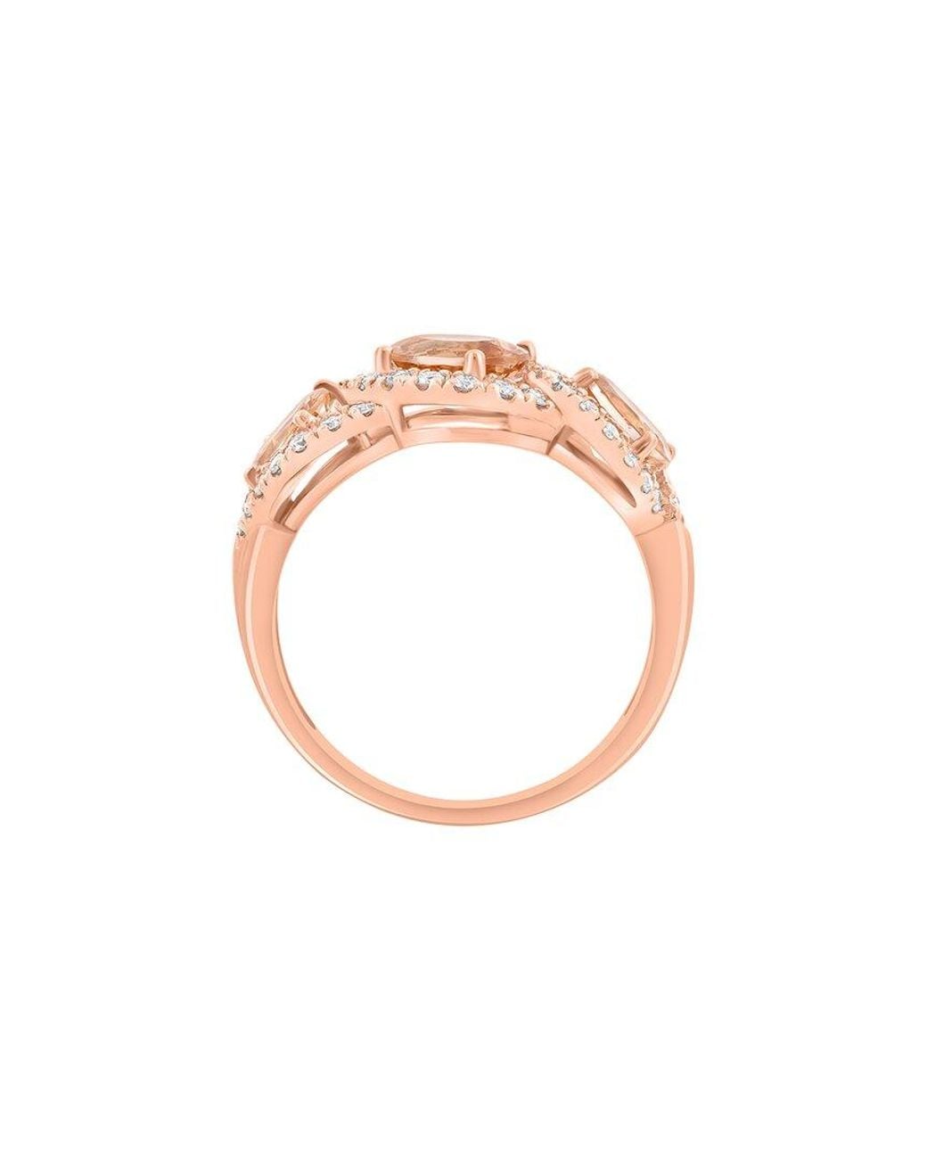 Effy Fine Jewelry White 14K Rose 1.74 Ct. Tw. Diamond & Morganite Ring