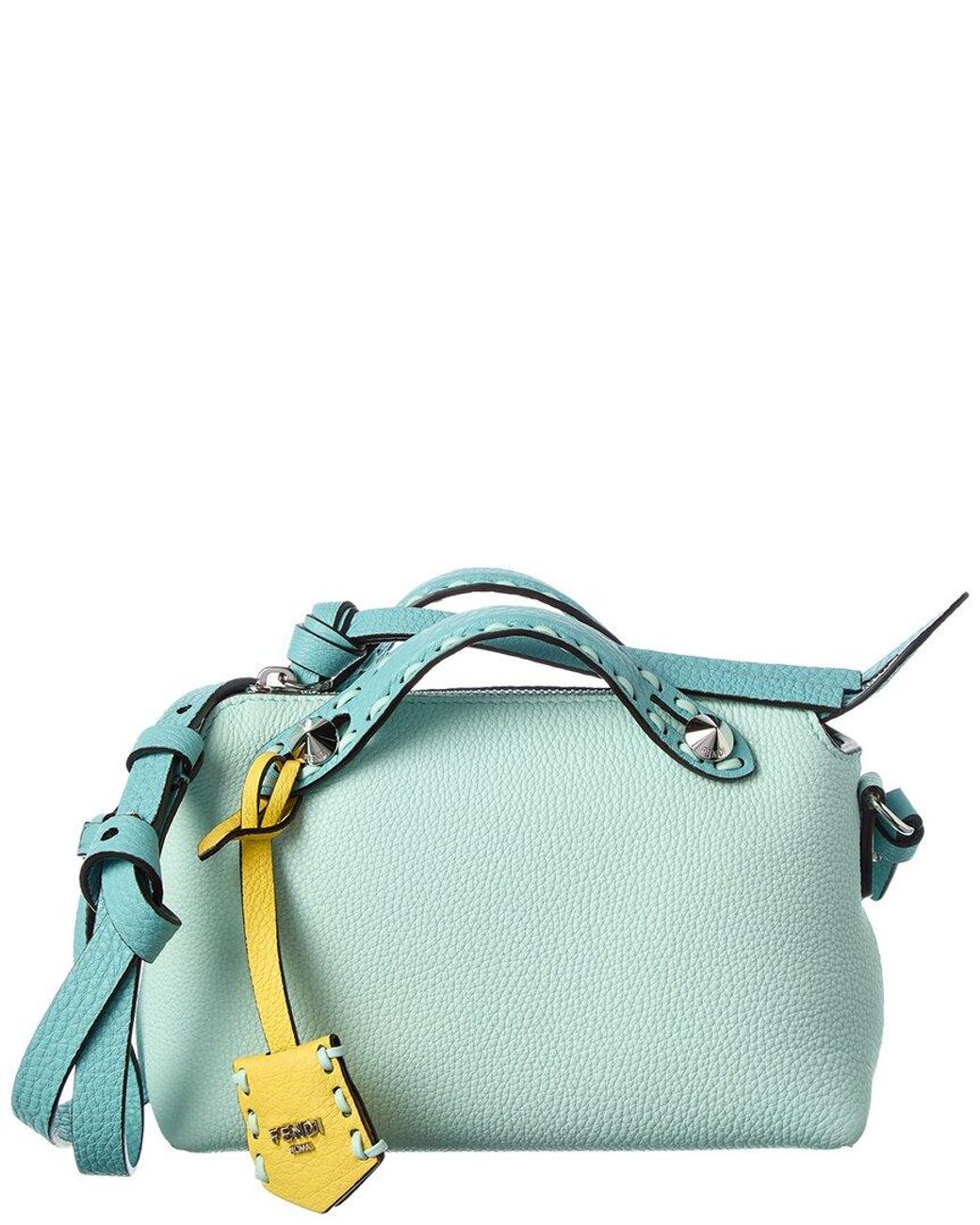 Fendi Blue By The Way Selleria Mini Leather Satchel
