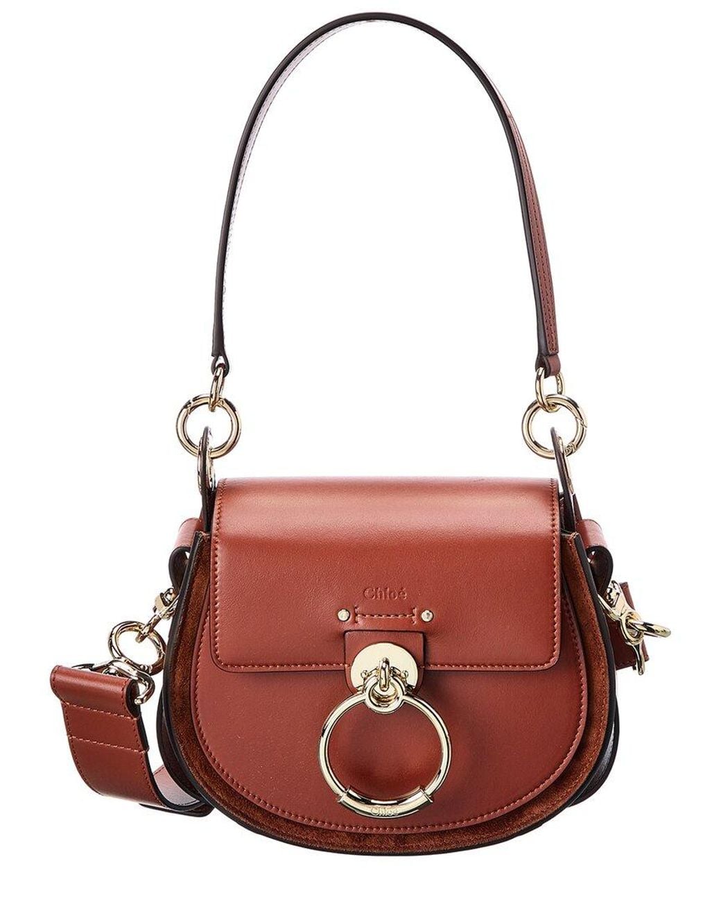 Chloé Pink Tess Small Leather & Suede Shoulder Bag