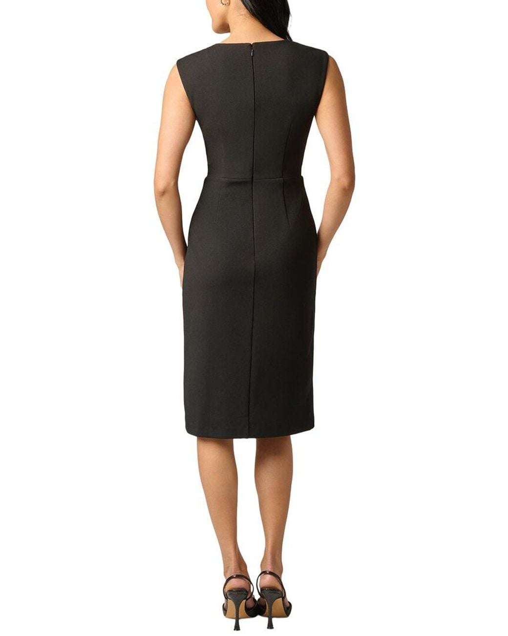 Adrianna Papell Black Sleeveless Midi Dress