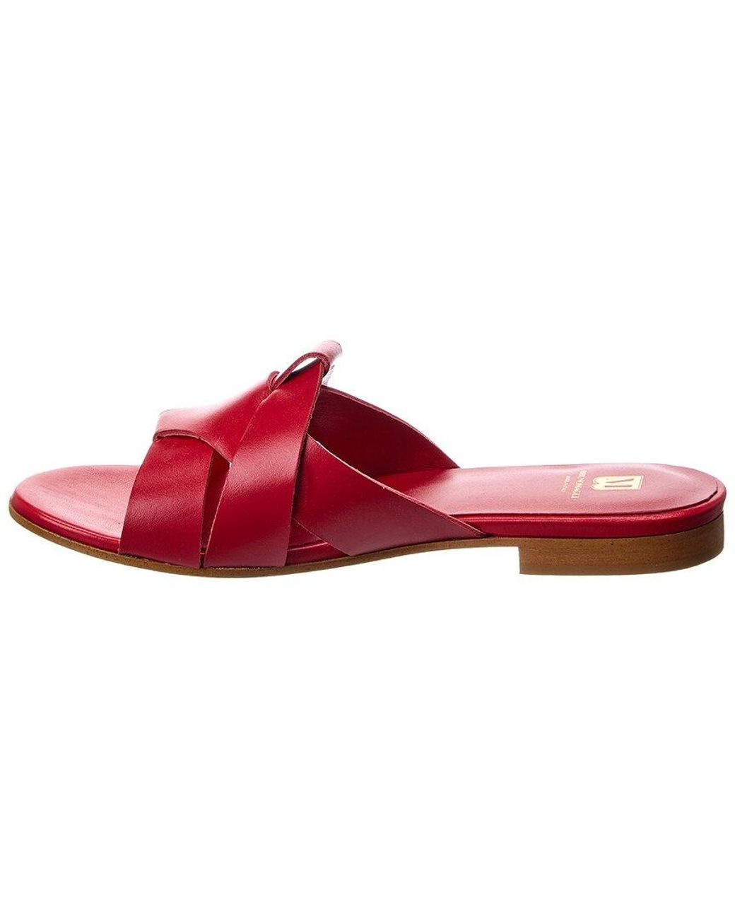 M by Bruno Magli Red Andria Leather Sandal