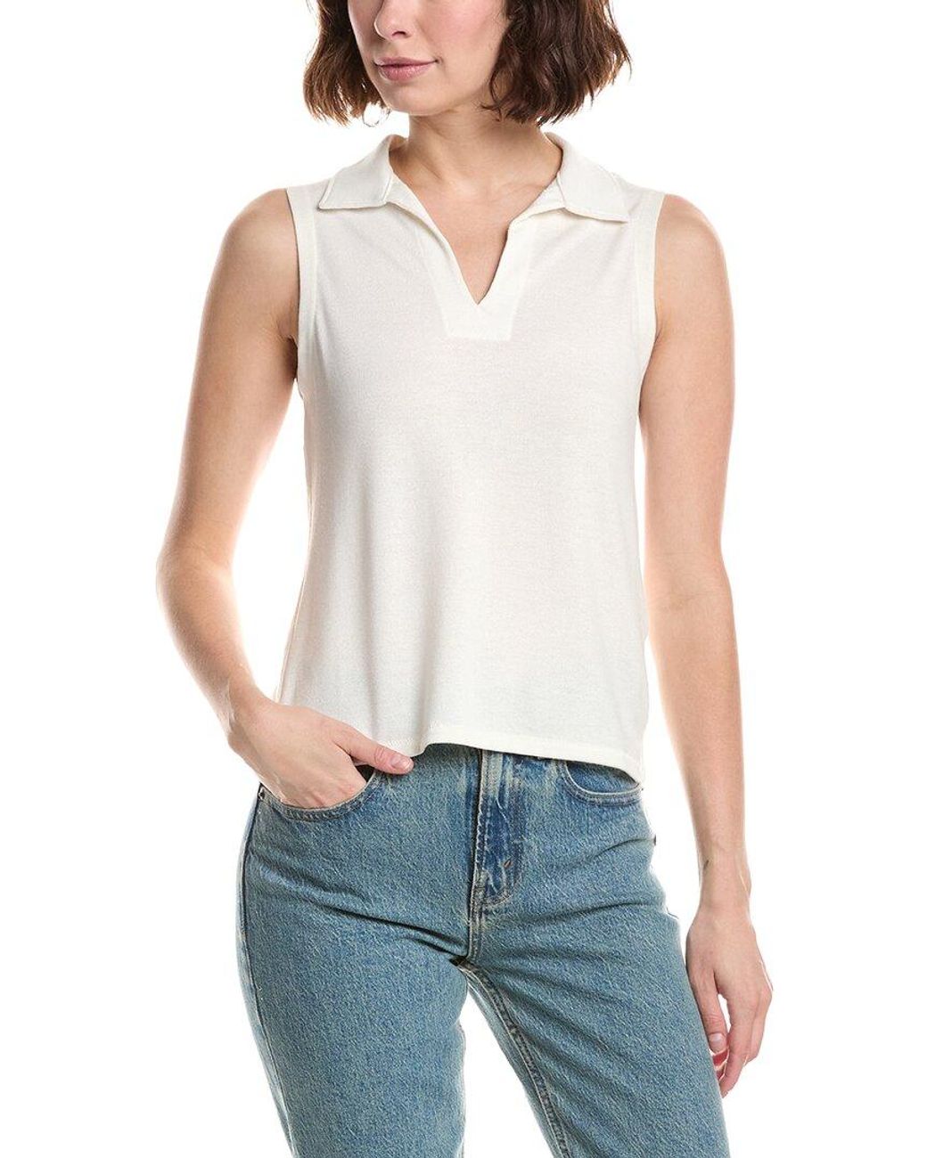 Rag & Bone White Lea Tank Polo Shirt
