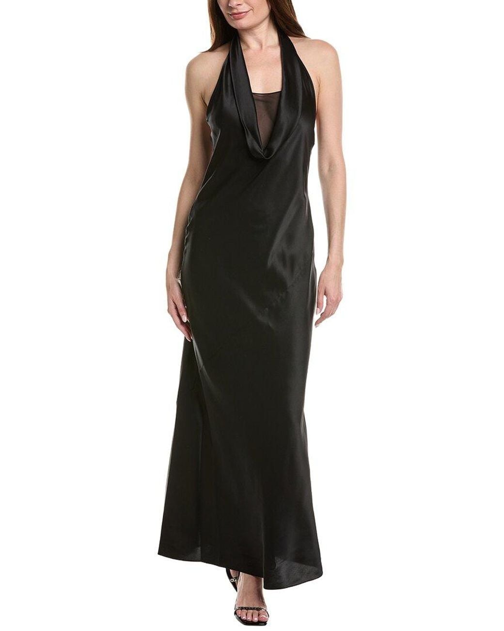 Helmut Lang Black Silk Maxi Dress
