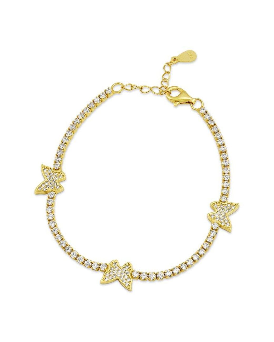 Savvy Cie Metallic Cz Station Bracelet
