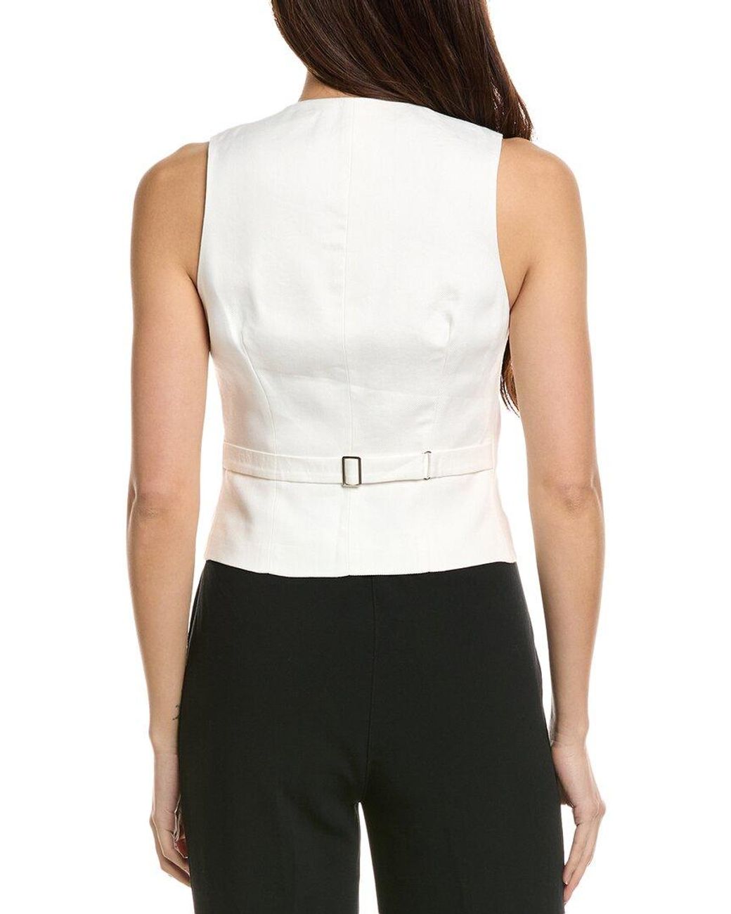 Reiss Hollie Linen-Blend Waistcoat in White | Lyst