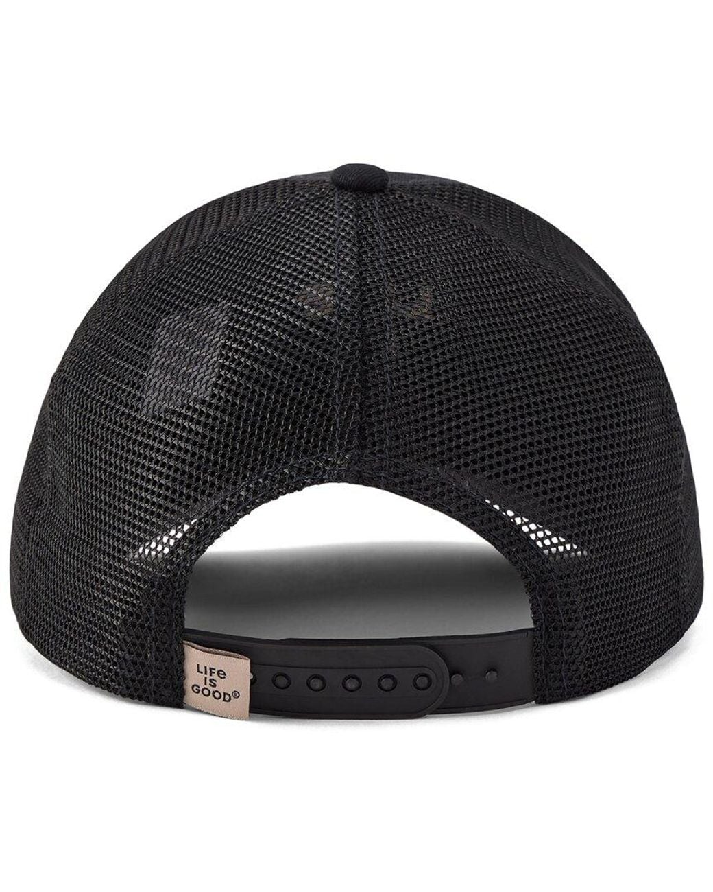 Life Is Good. Black Trucker Hat for men
