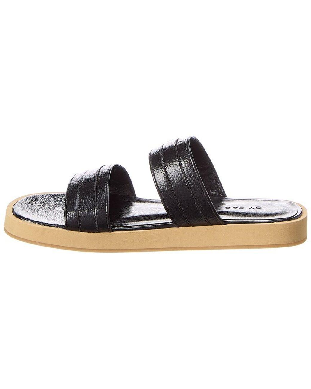 By Far Black Easy Leather Sandal
