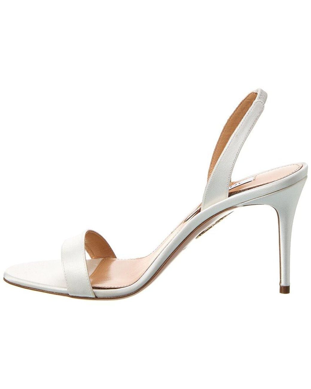 Aquazzura Metallic So Nude 85 Satin Slingback Sandal
