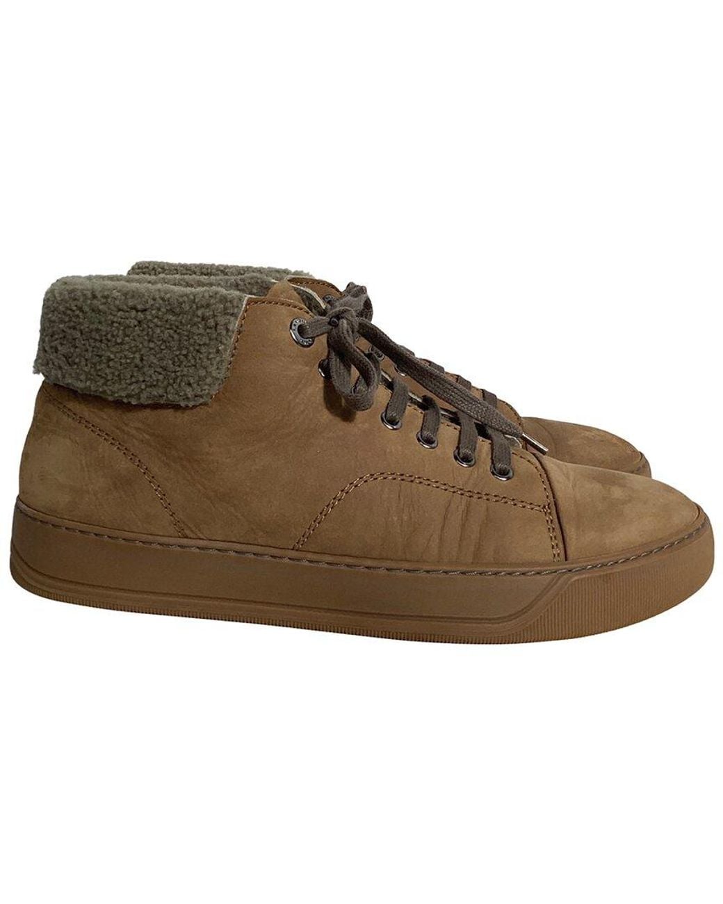 Lanvin Brown Suede Shear-lined High-top Sneaker (authentic Pre-loved) for men