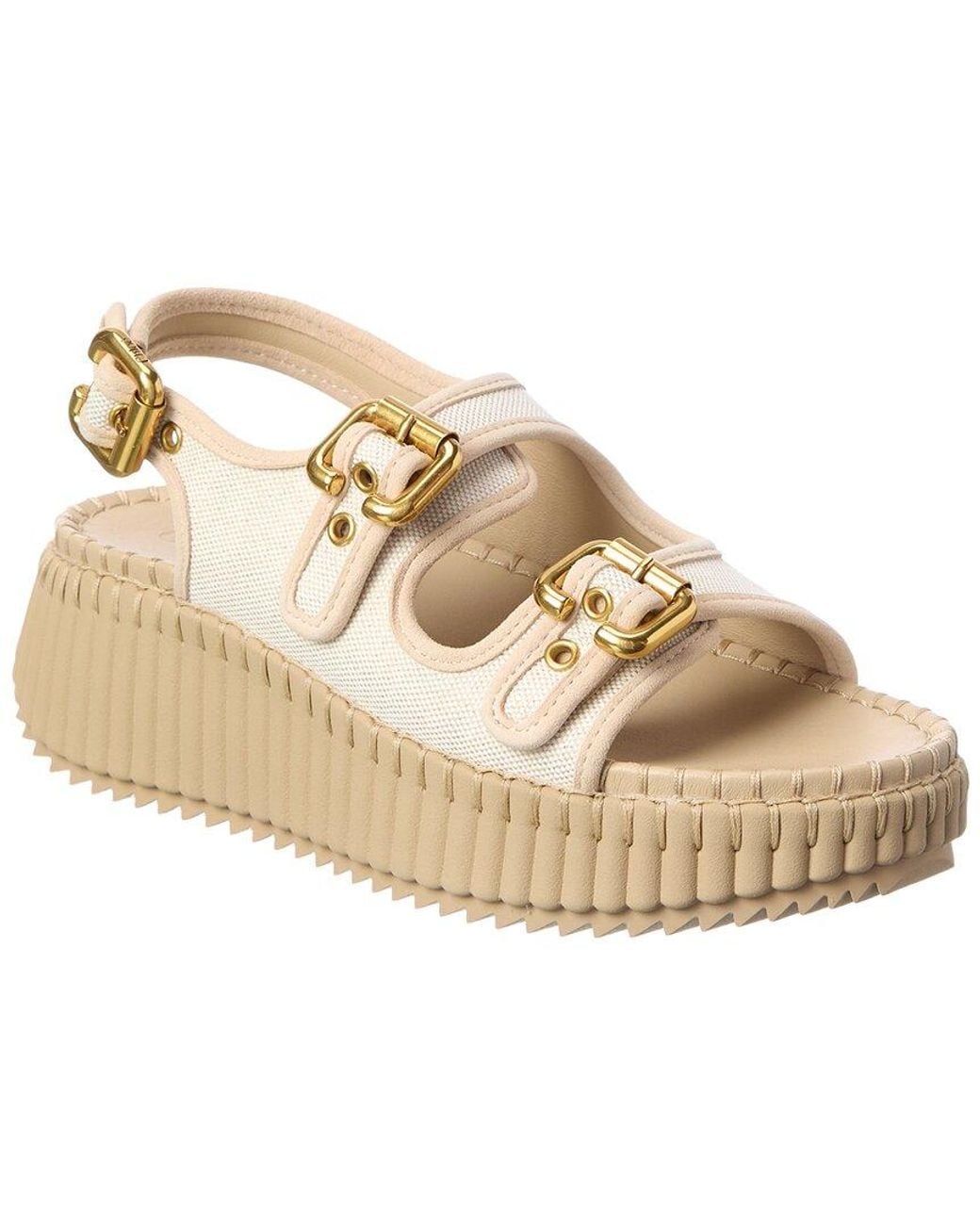 Chloé Natural Nama Canvas Sandal