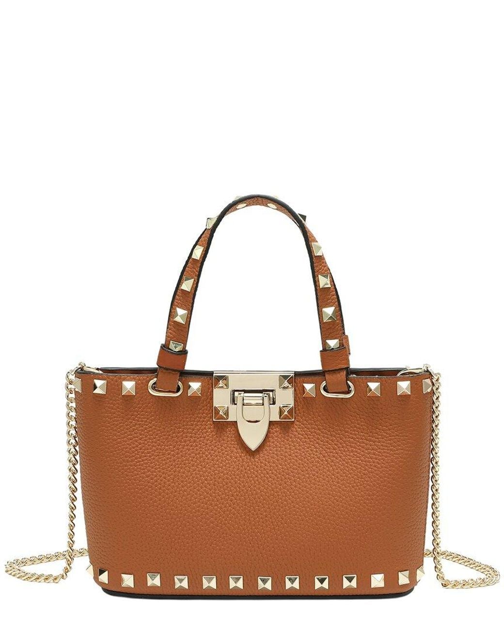 Tiffany & Fred Paris Brown Studded Leather Crossbody