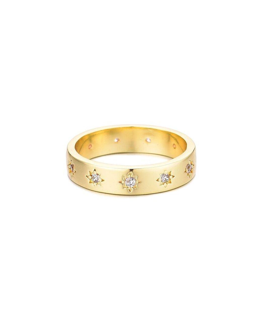 Adornia Metallic 14K Plated Cz Stars Band Ring
