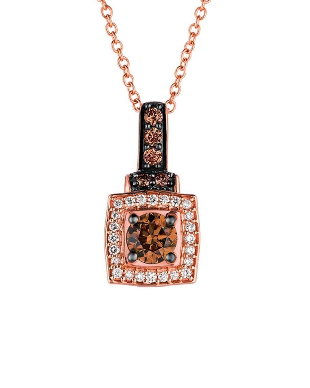 Le Vian White 14K Rose 0.46 Ct. Tw. Diamond Pendant