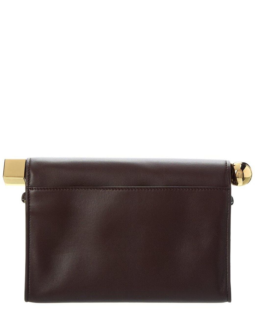 Jacquemus Brown The Rond Carre Small Leather Clutch
