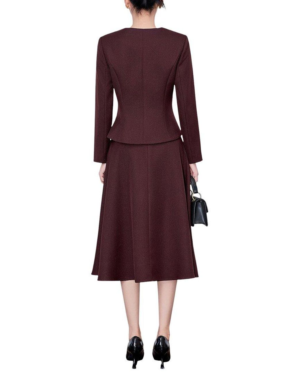 WLZD Red 2Pc Blazer & Skirt Set